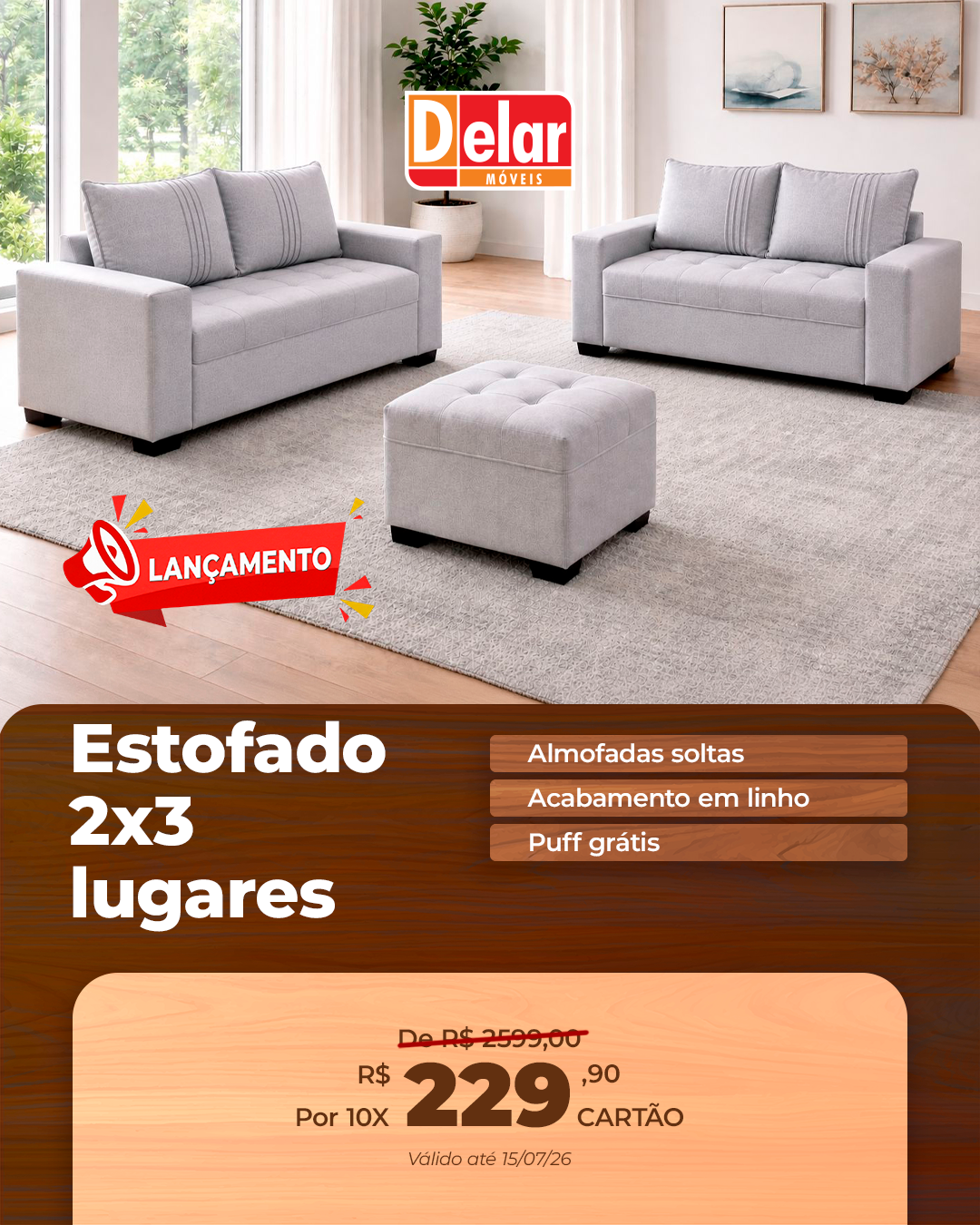 ESTOFADO 2x3 LUGARES TÓQUIO