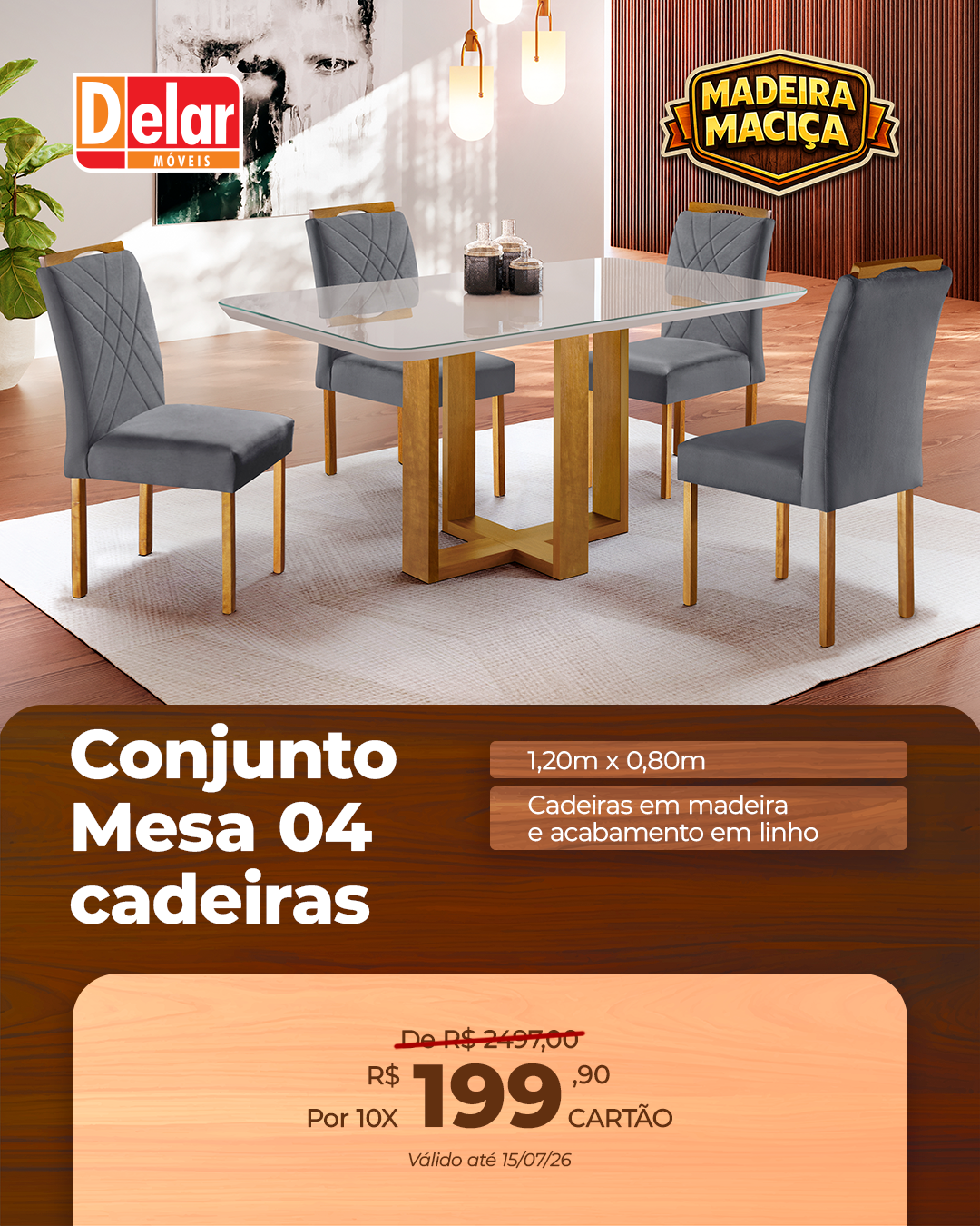 MESA LISY 04 CADEIRAS MILÃO