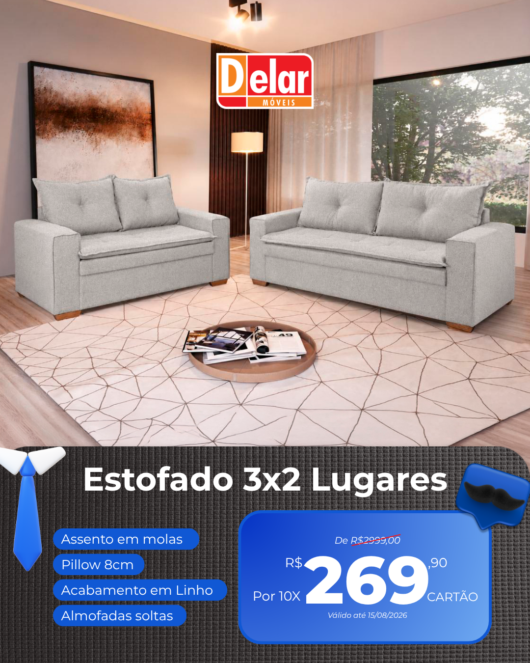 ESTOFADO 2X3 LUGARES FLORIANOPOLIS